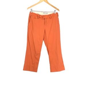 Anthropologie‎ Paperboy Orange Straight Leg Stretch Casual Chino Capri Pants 6